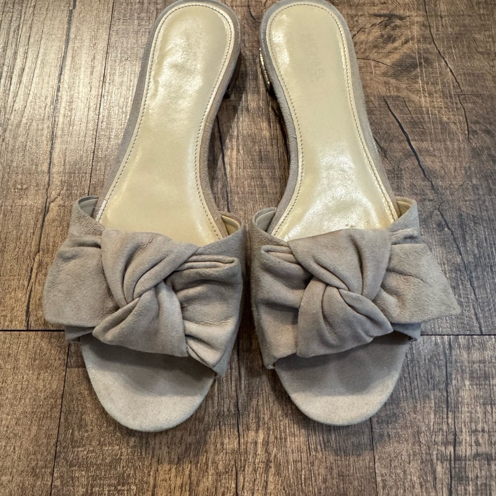 Michael Kors Knotted Suede Slide Sandals
